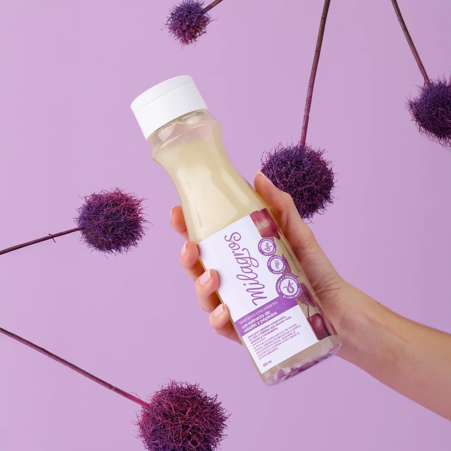 Milagros Shampoo con extracto de cebolla y Peptidos