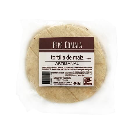 Tortilla de Maiz 15 cm Pepe Comala 20u